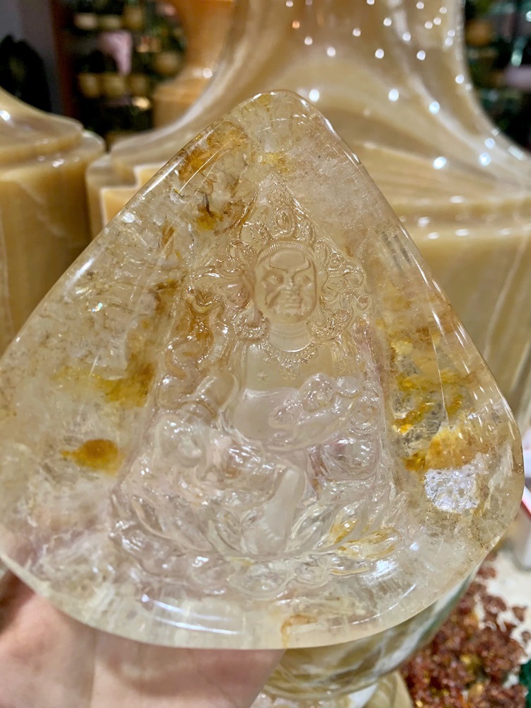 Phật Hoàng Thần Tài Thạch Anh Ưu Linh 13cm