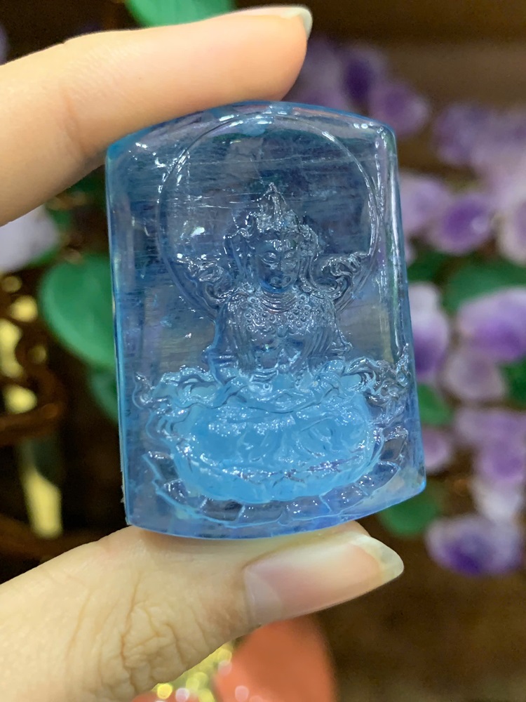 Phật Mẫu Tara Ngọc Aquamarine 42,66x30,48mm