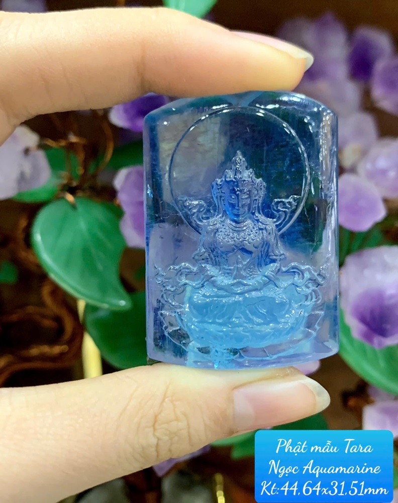 Phật Mẫu Tara Ngọc Aquamarine 44,64x31,51mm