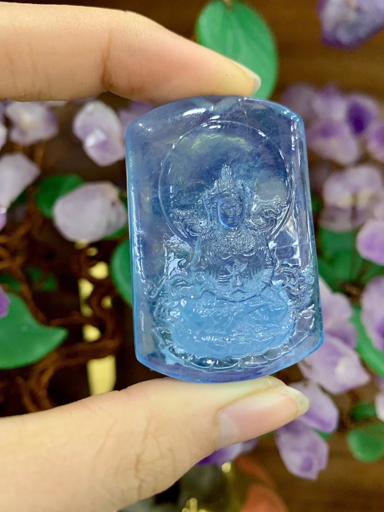 Phật Mẫu Tara Ngọc Aquamarine 46,09x31,19mm