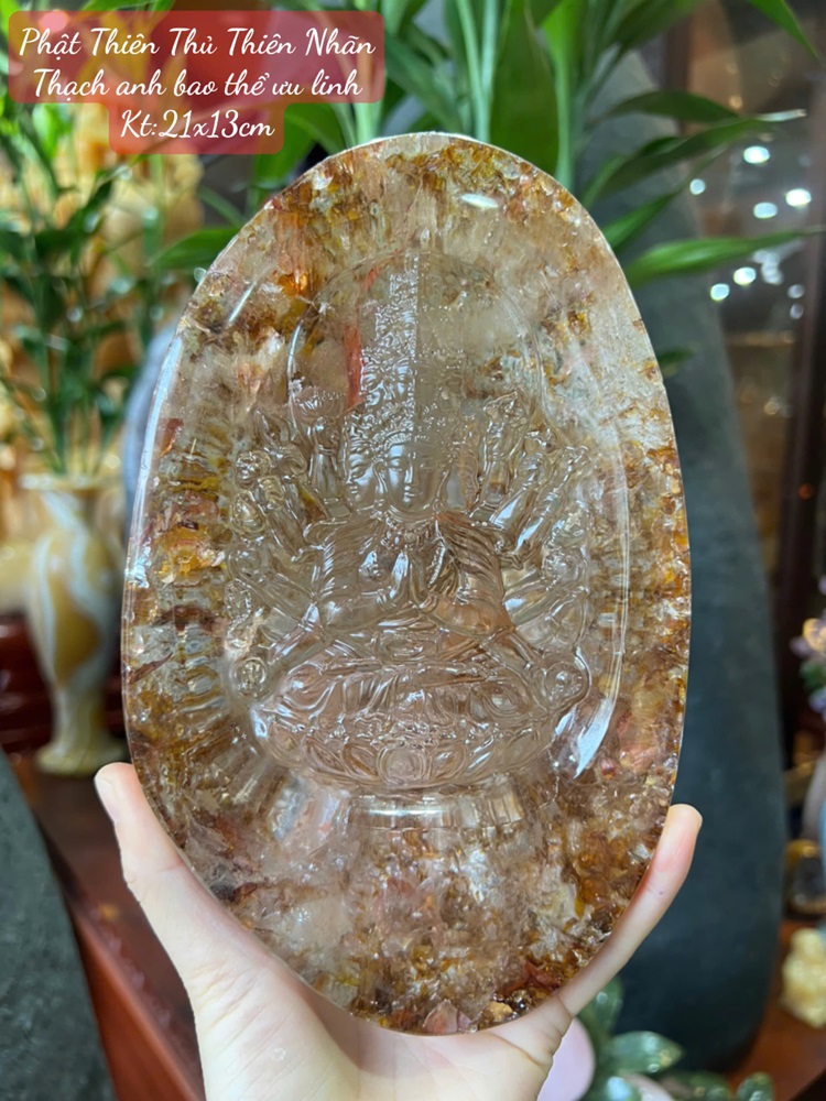 Phật Thiên Thủ Thiên Nhãn Thạch anh bao thể ưu linh