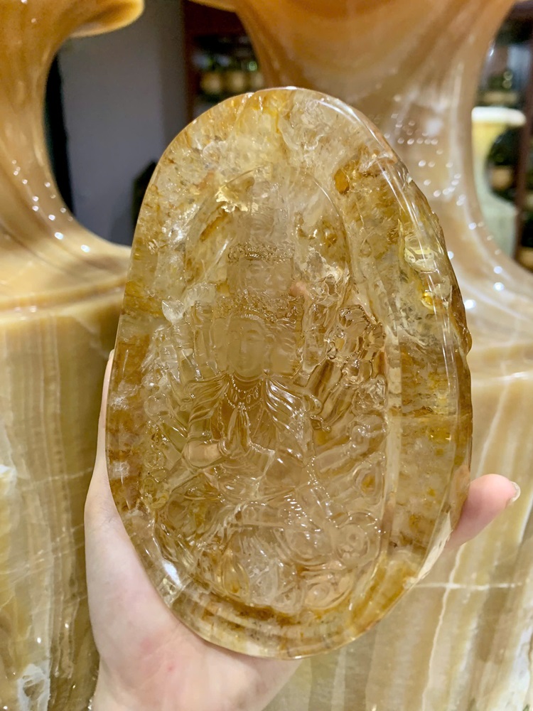 Phật thiên thủ thiên nhãn Thạch anh ưu linh 16cm