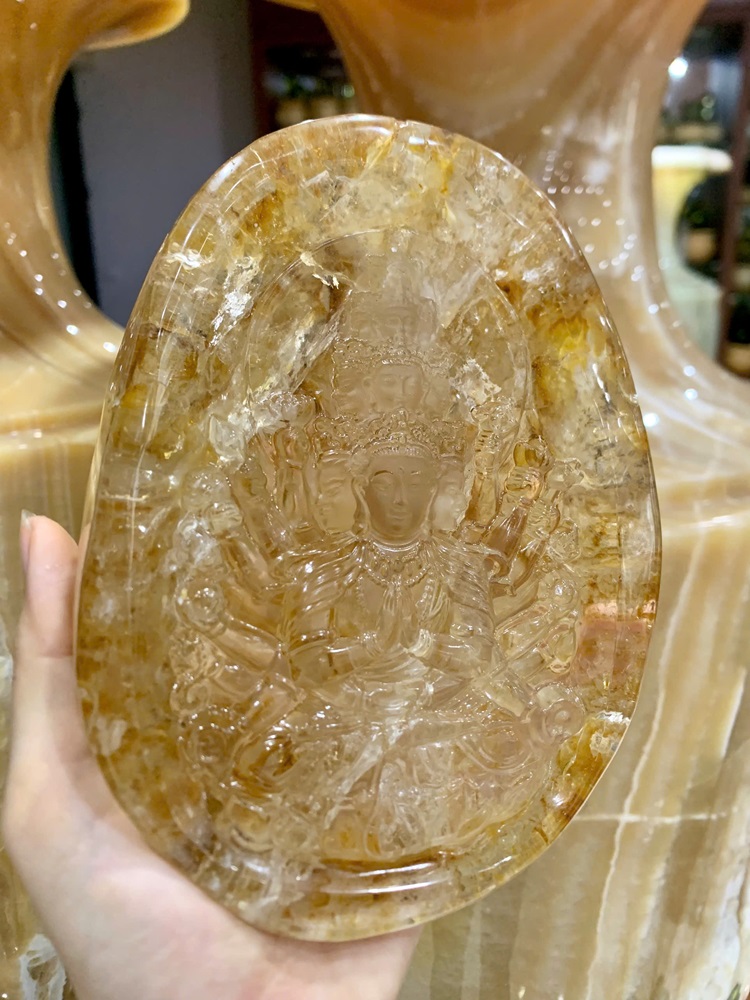 Phật thiên thủ thiên nhãn Thạch anh ưu linh 16cm