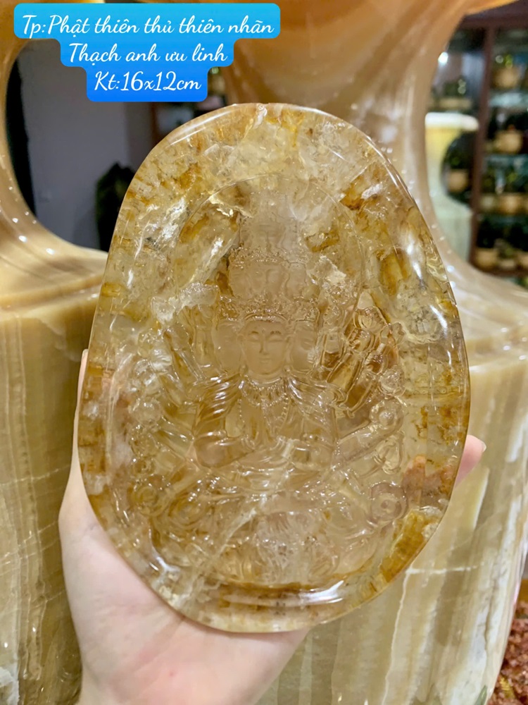 Phật thiên thủ thiên nhãn Thạch anh ưu linh 16cm