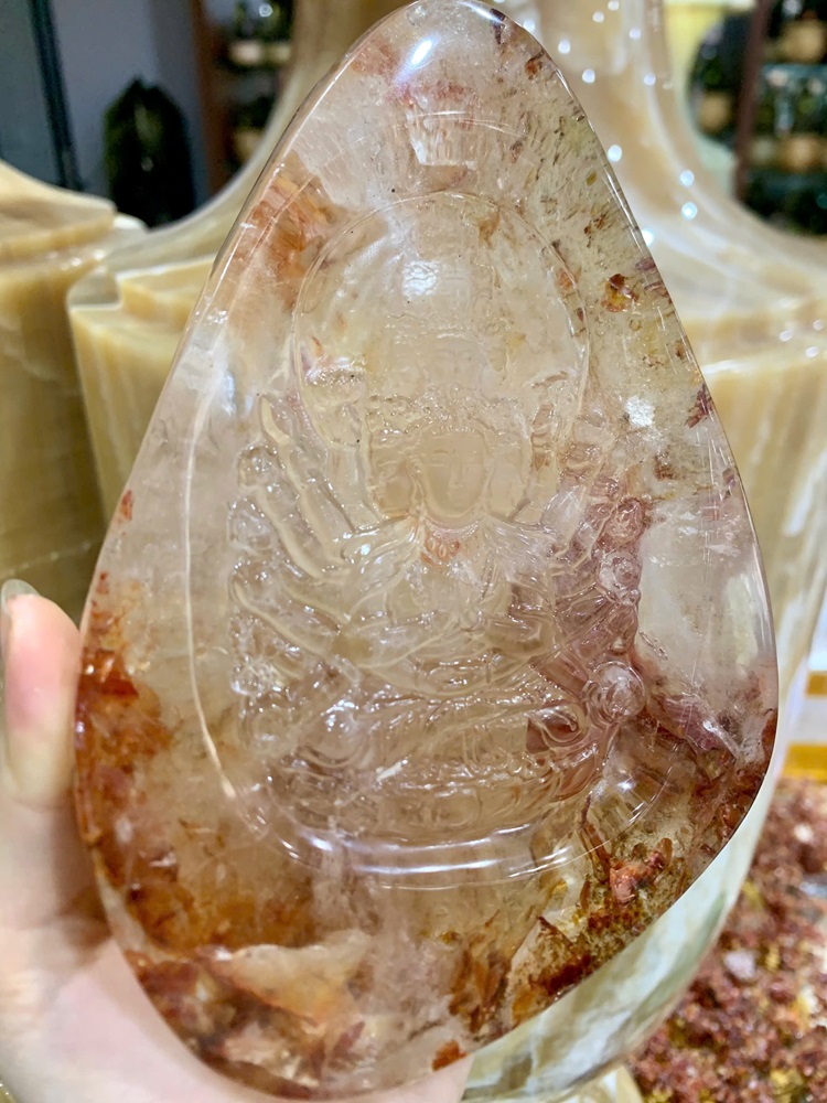 Phật thiên thủ thiên nhãn thạch anh ưu linh 17cm