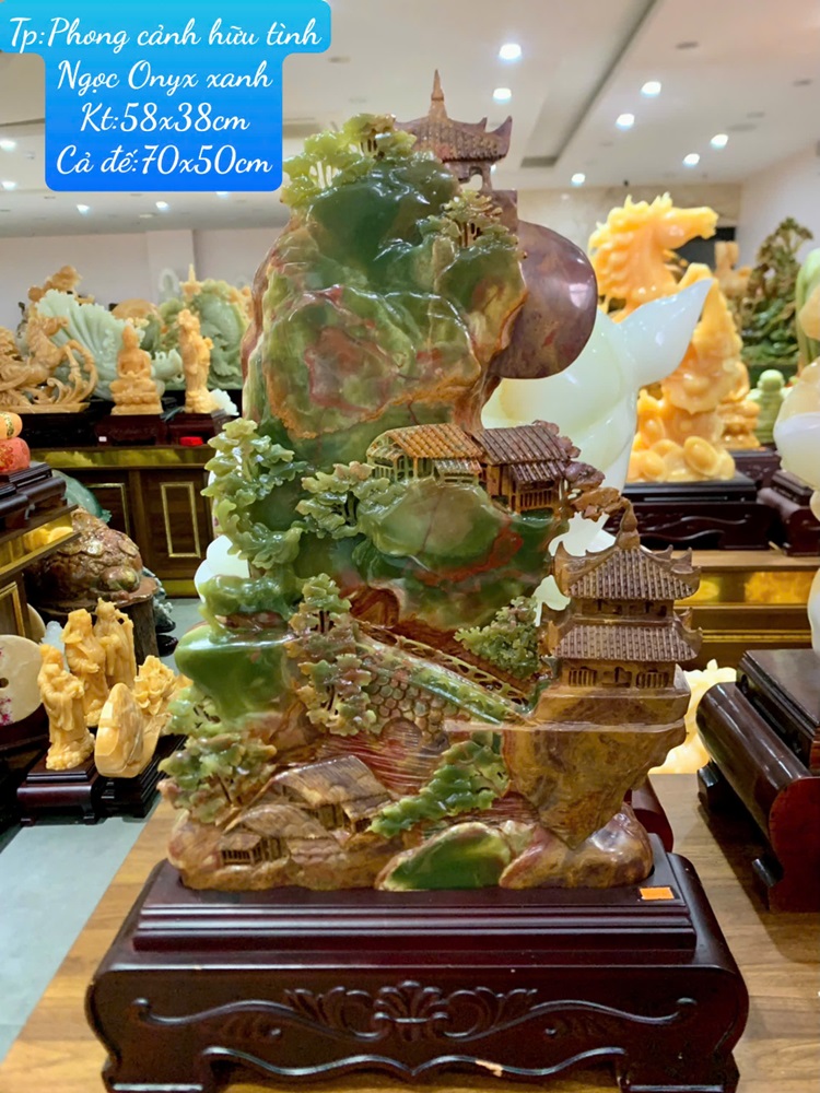 Phong Cảnh Hữu Tình Ngọc Onyx Xanh 70x50cm