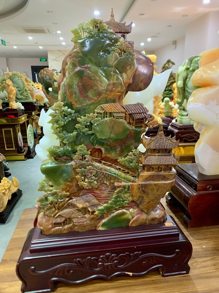 Phong Cảnh Hữu Tình Ngọc Onyx Xanh 70x50cm