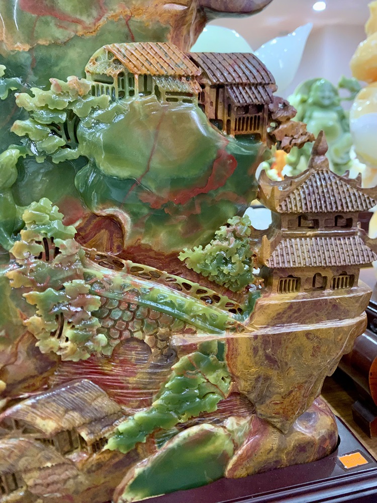 Phong Cảnh Hữu Tình Ngọc Onyx Xanh 70x50cm