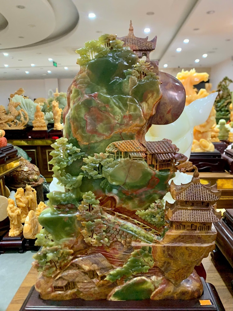 Phong Cảnh Hữu Tình Ngọc Onyx Xanh 70x50cm