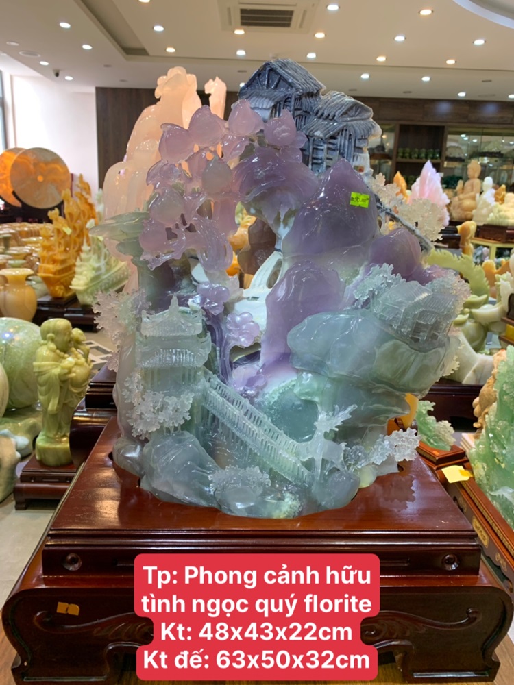 Phong cảnh hữu tình ngọc quý fluorite 63x50x32cm 