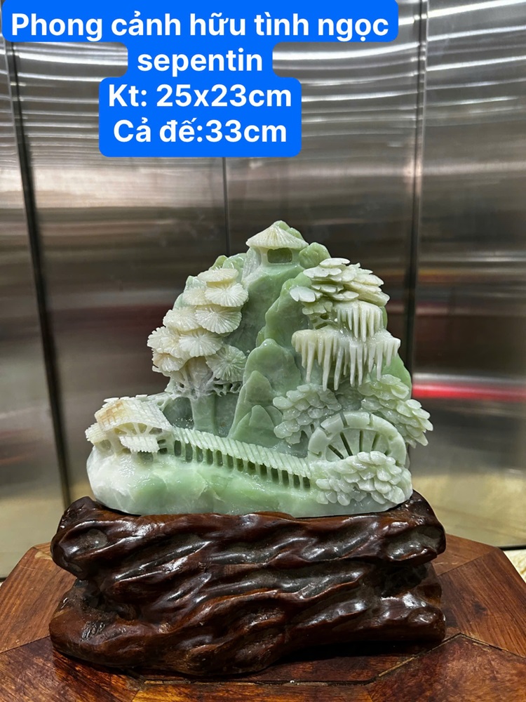 Phong Cảnh Hữu Tình Ngọc Serpentine 25x23cm