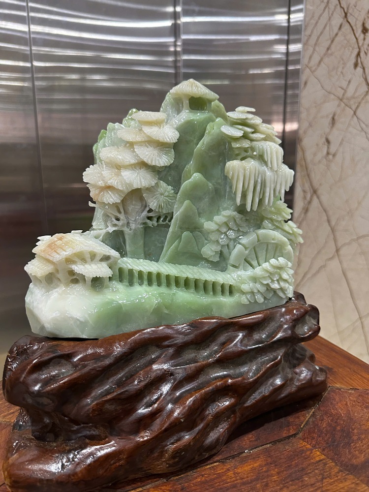Phong Cảnh Hữu Tình Ngọc Serpentine 25x23cm