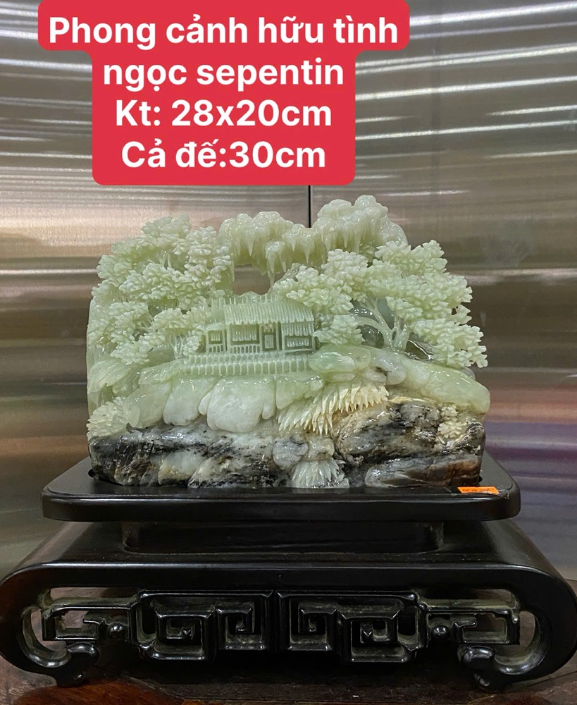 Phong Cảnh Hữu Tình Ngọc Serpentine 28x20cm