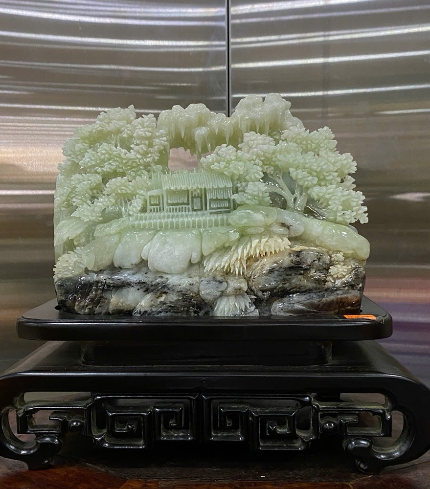 Phong Cảnh Hữu Tình Ngọc Serpentine 28x20cm