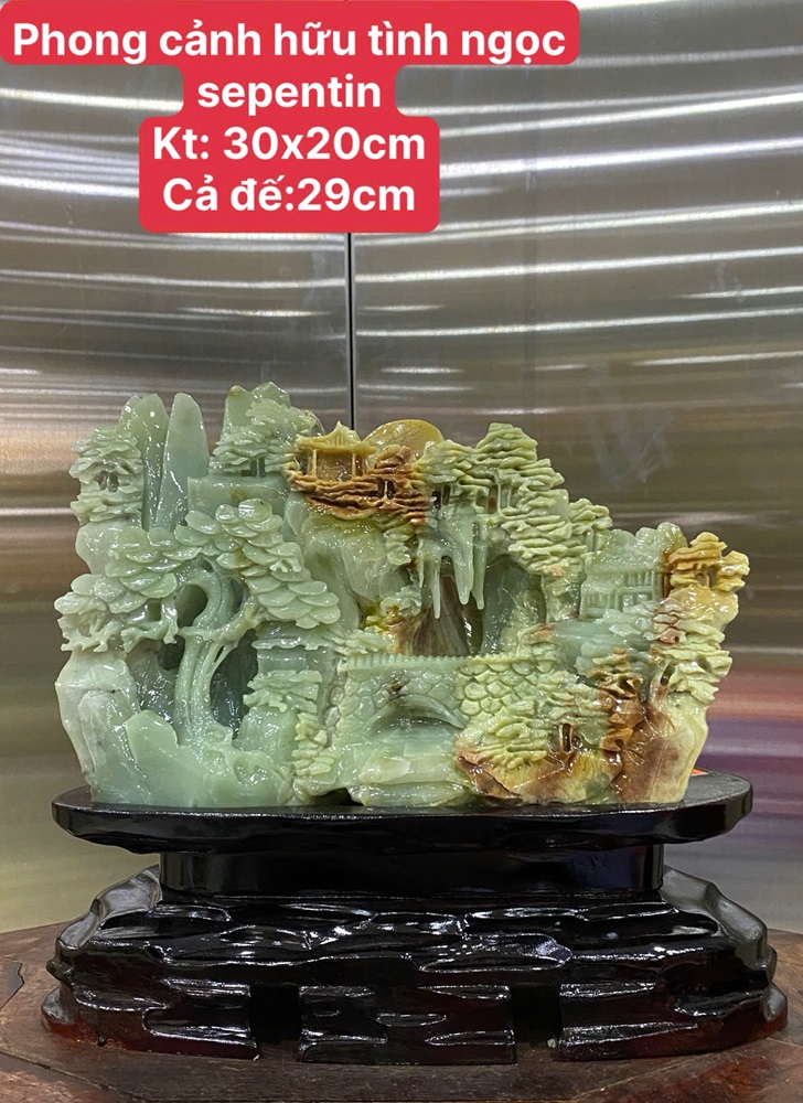 Phong Cảnh Hữu Tình Ngọc Serpentine 30x20cm