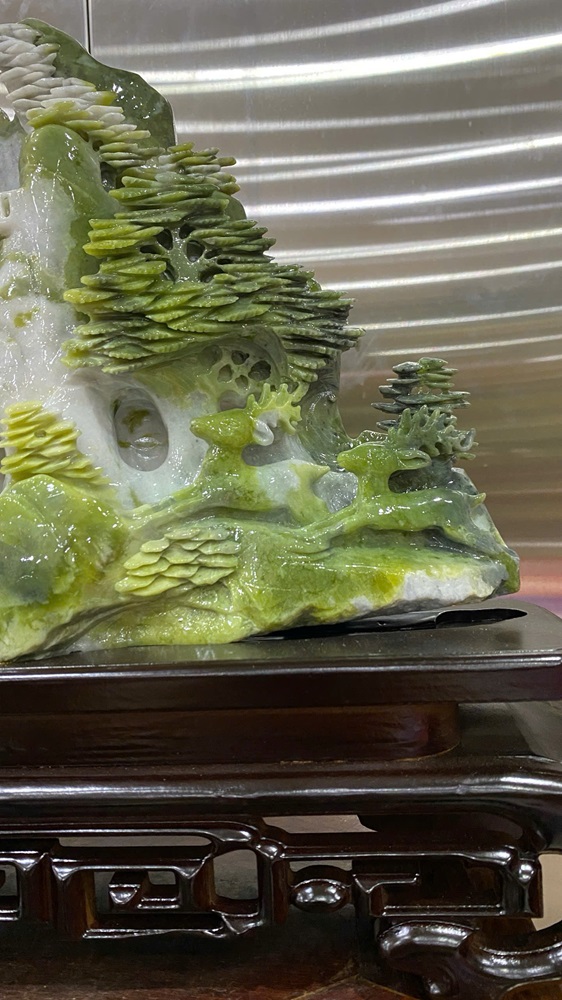 Phong Cảnh Hữu Tình Ngọc Serpentine 48x29cm