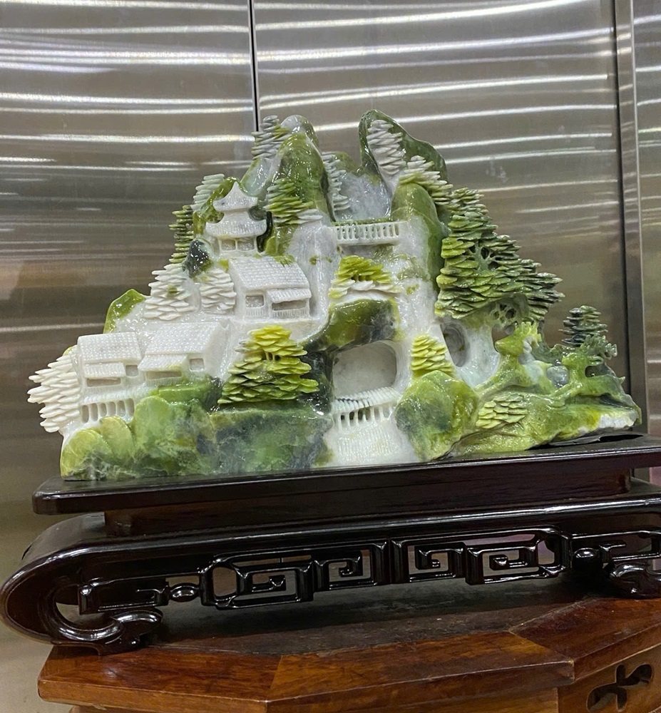 Phong Cảnh Hữu Tình Ngọc Serpentine 48x29cm