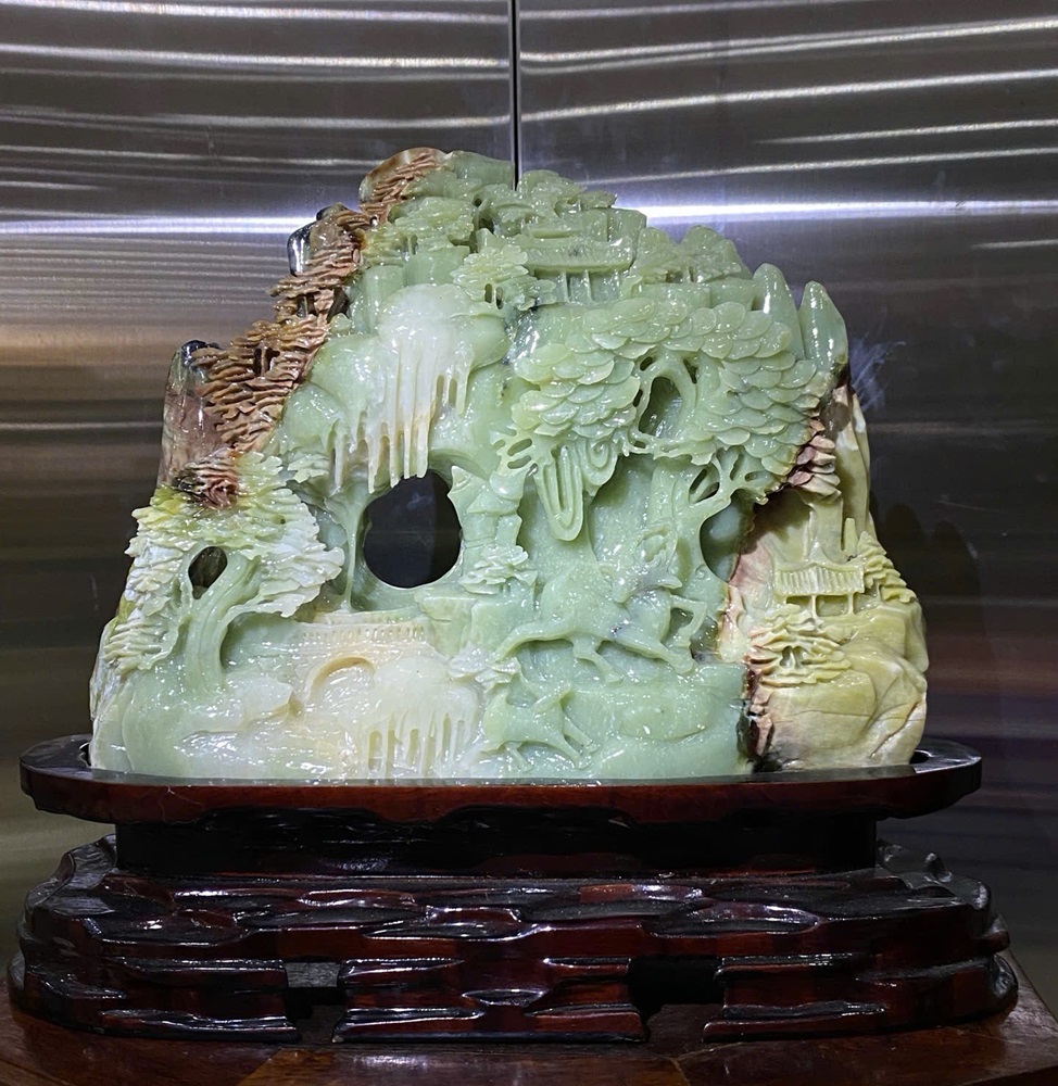 Phong Cảnh Hữu Tình Ngọc Serpentine 39x32cm