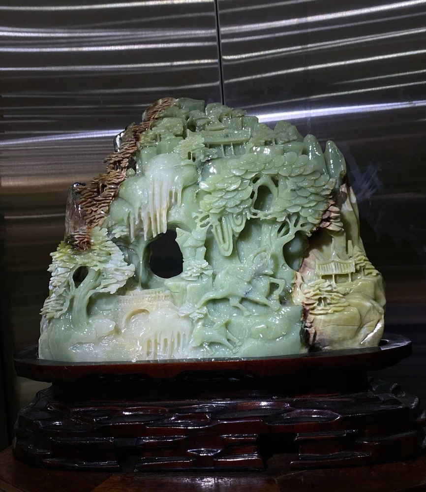 Phong Cảnh Hữu Tình Ngọc Serpentine 39x32cm