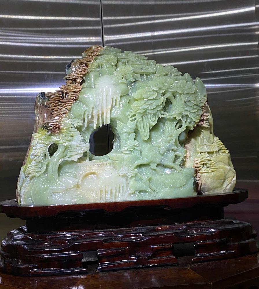 Phong Cảnh Hữu Tình Ngọc Serpentine 39x32cm