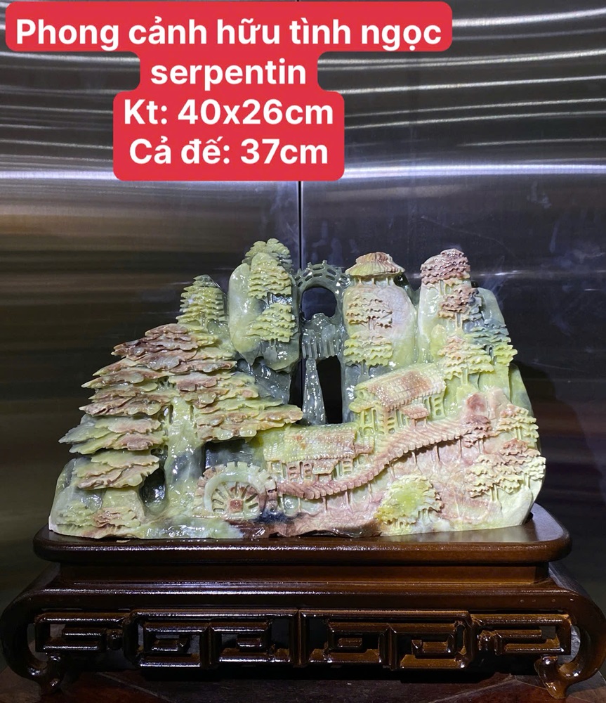 Phong Cảnh Hữu Tình Ngọc Serpentine 40x26cm