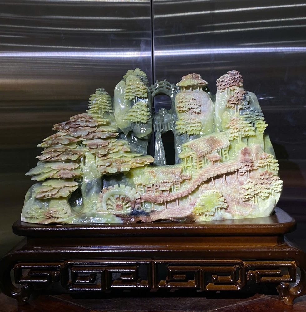 Phong Cảnh Hữu Tình Ngọc Serpentine 40x26cm