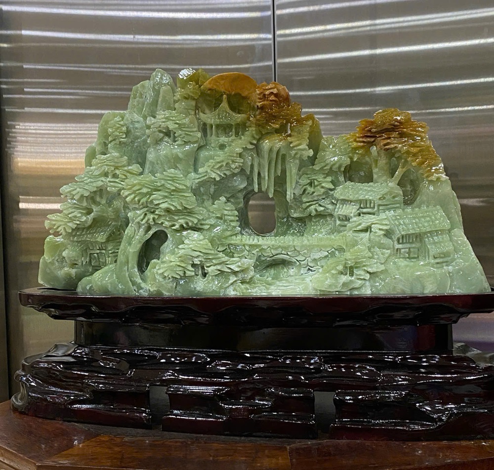 Phong Cảnh Hữu Tình Ngọc Serpentine 43x23cm