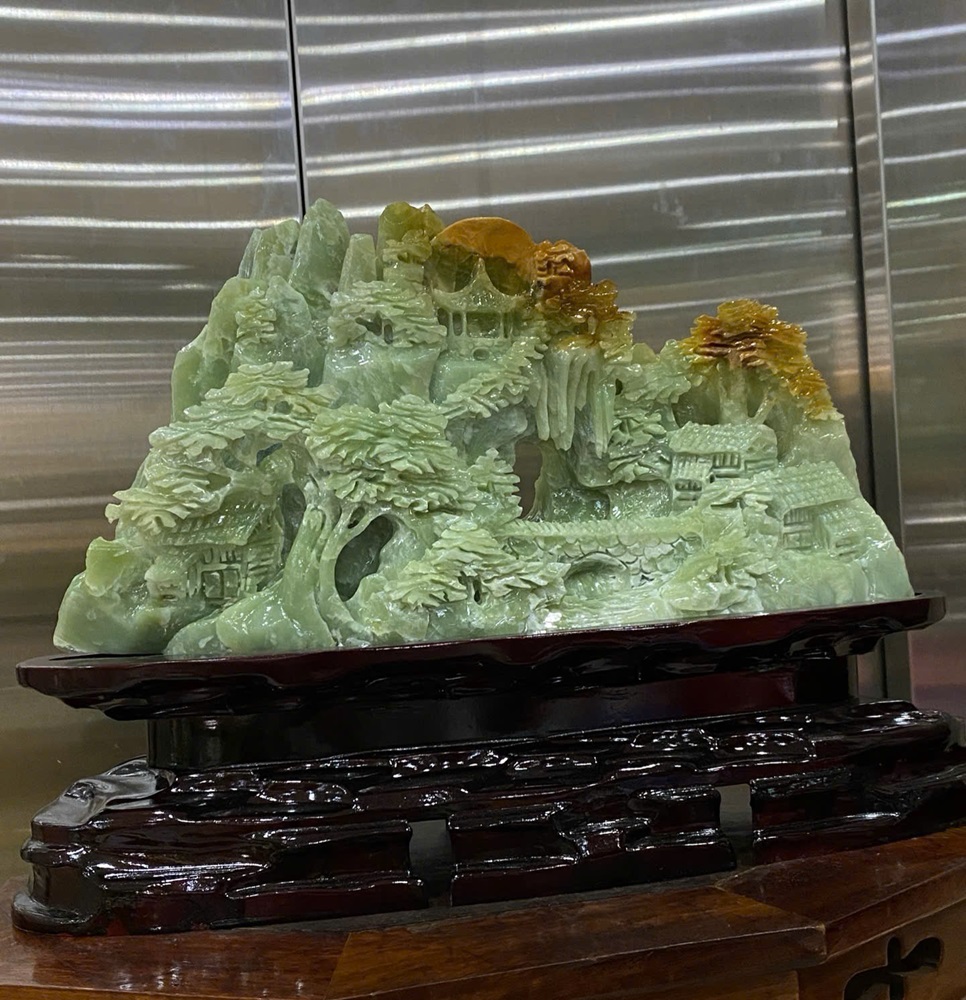 Phong Cảnh Hữu Tình Ngọc Serpentine 43x23cm