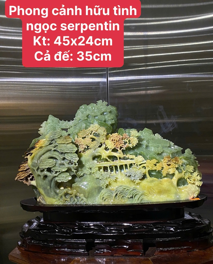 Phong Cảnh Hữu Tình Ngọc Serpentine 45x24cm