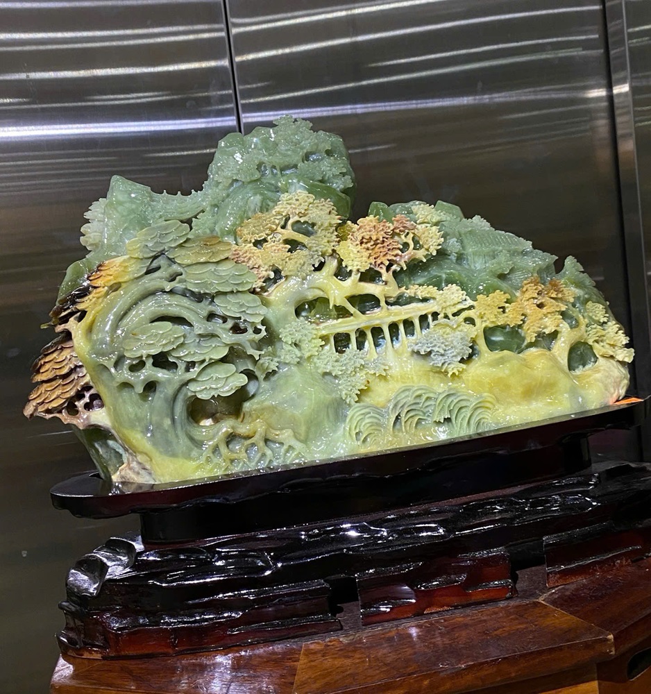 Phong Cảnh Hữu Tình Ngọc Serpentine 45x24cm