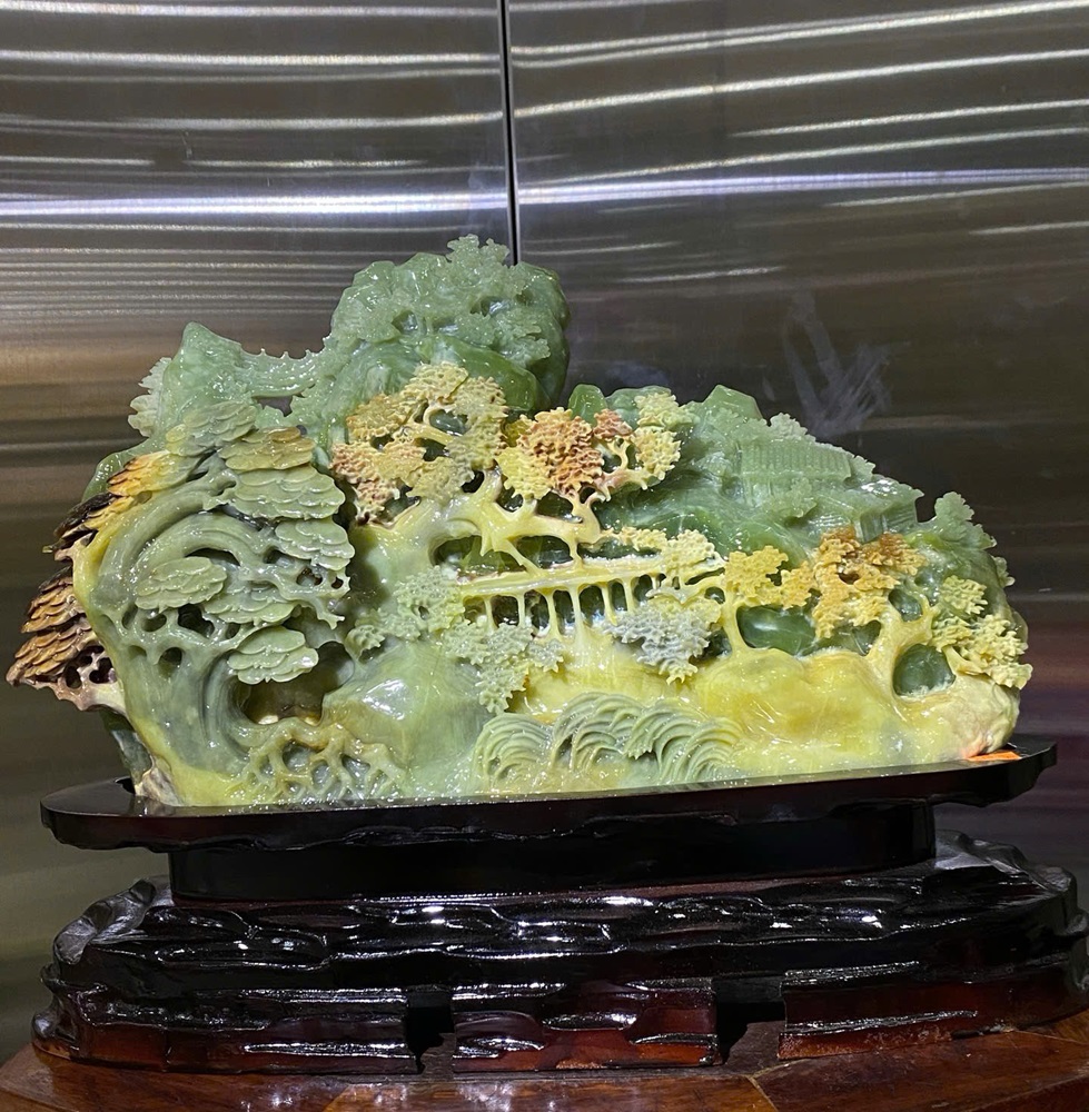 Phong Cảnh Hữu Tình Ngọc Serpentine 45x24cm