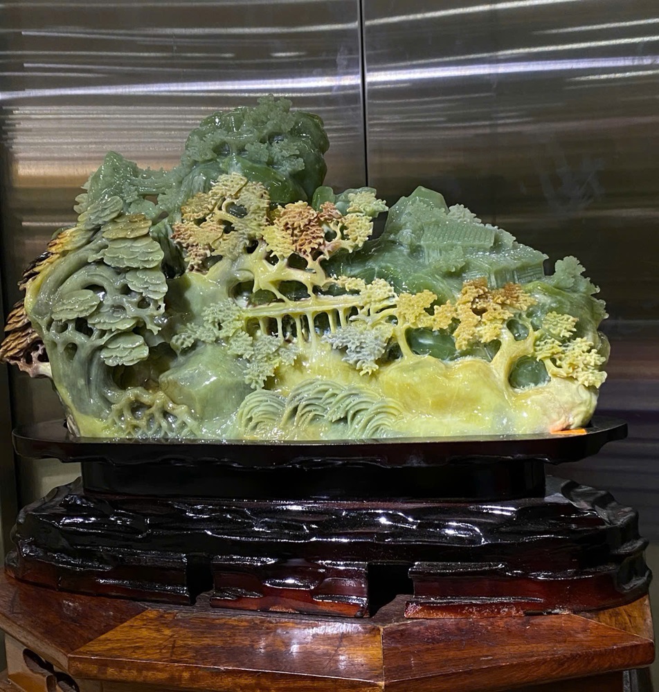 Phong Cảnh Hữu Tình Ngọc Serpentine 45x24cm