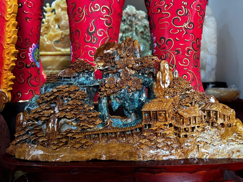 Phong Cảnh Hữu Tình Ngọc Serpentine 51x26cm