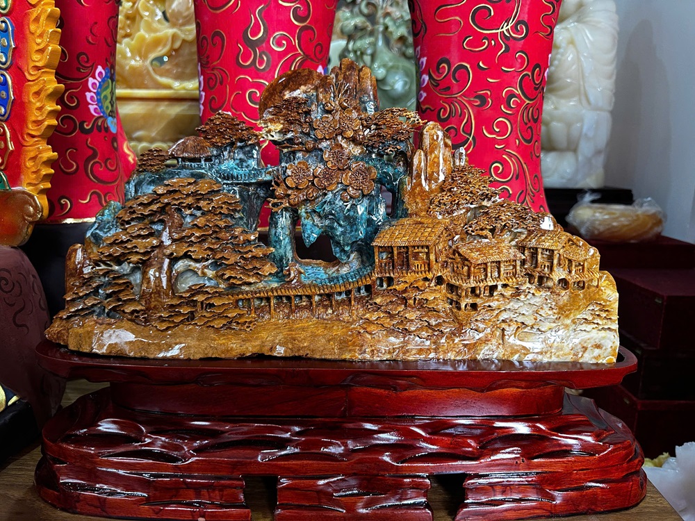 Phong Cảnh Hữu Tình Ngọc Serpentine 51x26cm
