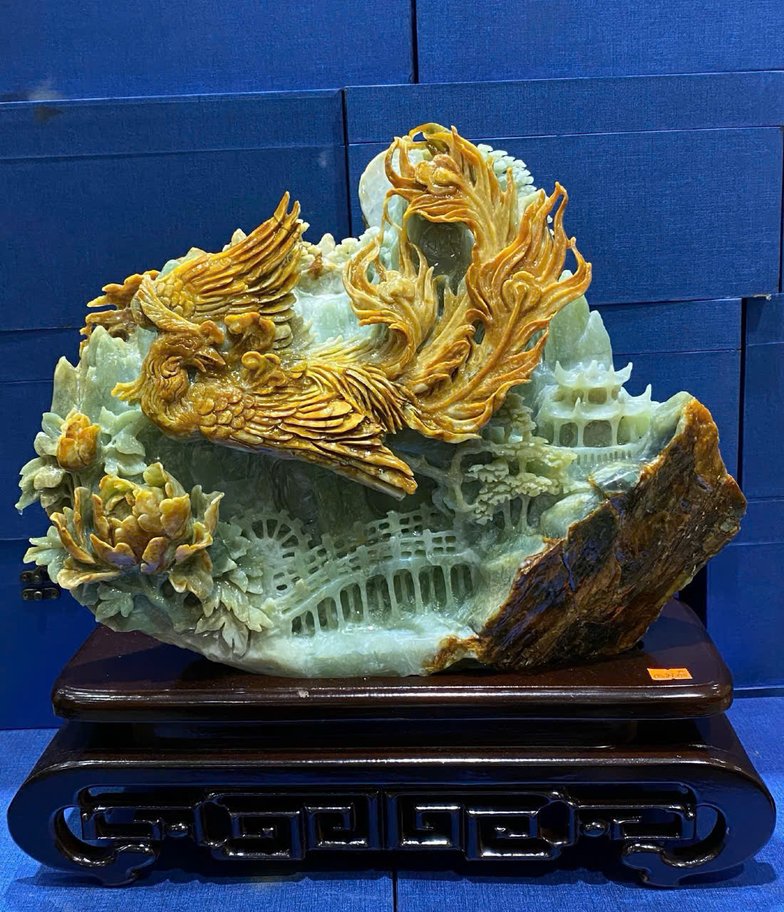 Phượng Hoàng Mẫu Đơn Ngọc Serpentine Tuyệt Bản Phú Quý, Cát Tường Vinh Hoa Hưng Vượng