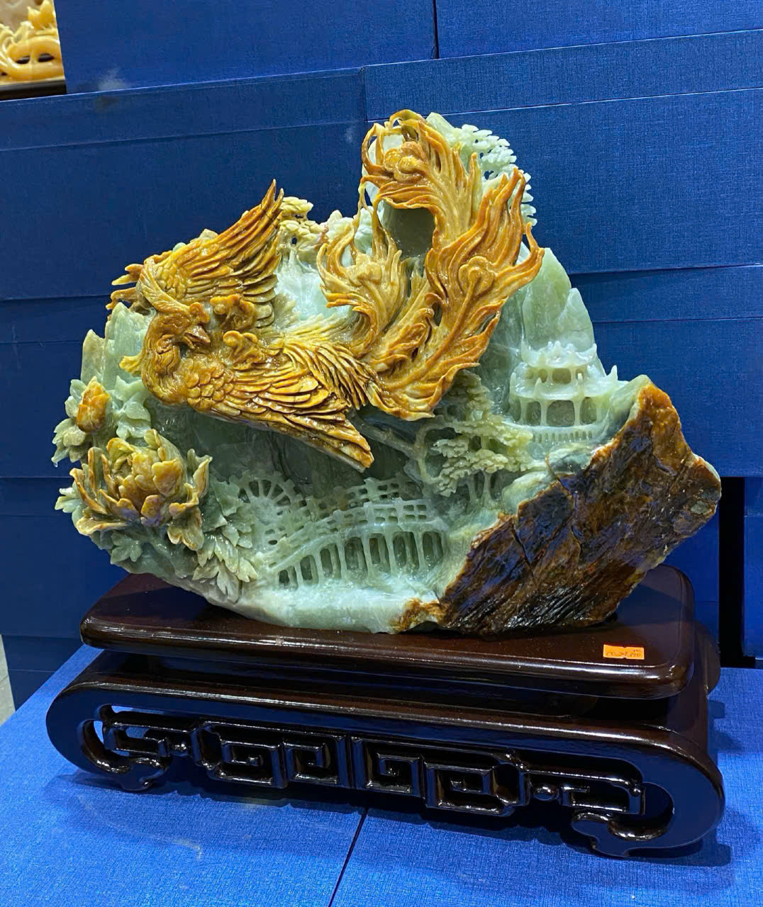 Phượng Hoàng Mẫu Đơn Ngọc Serpentine Tuyệt Bản Phú Quý, Cát Tường Vinh Hoa Hưng Vượng