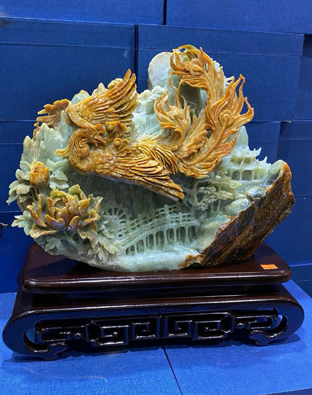 Phượng Hoàng Mẫu Đơn Ngọc Serpentine Tuyệt Bản Phú Quý, Cát Tường Vinh Hoa Hưng Vượng