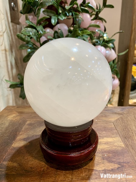 Quả Cầu Đá Canxit Trắng 12cm