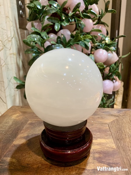 Quả Cầu Đá Canxit Trắng 12cm