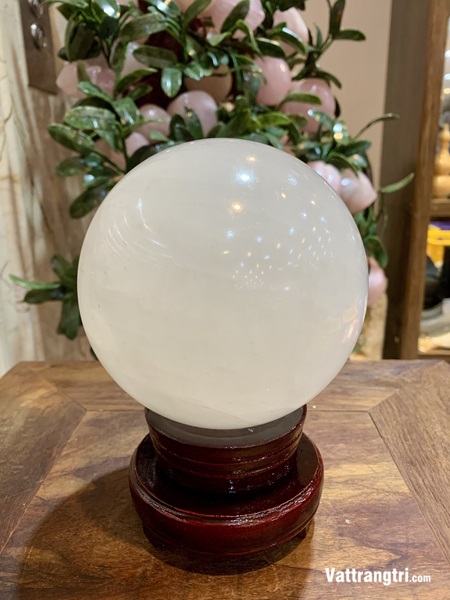 Quả Cầu Đá Canxit Trắng 12cm