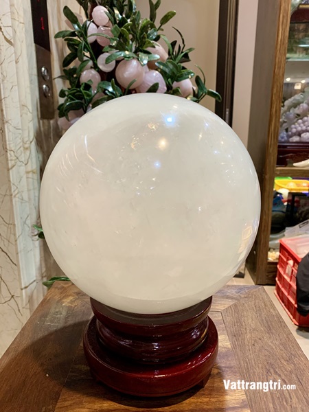 Quả Cầu đá canxit trắng 22cm