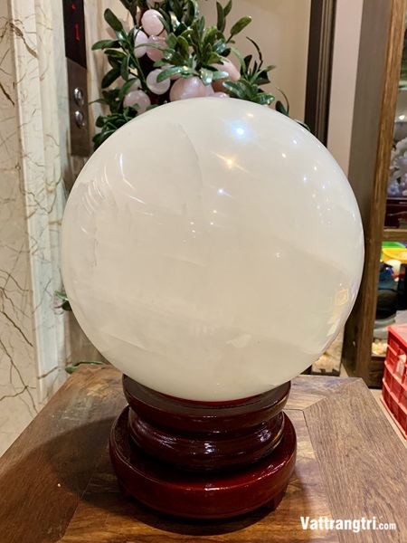 Quả Cầu đá canxit trắng 22cm