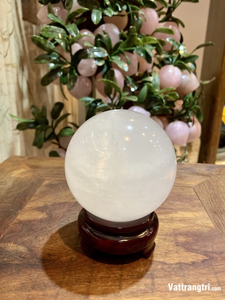 Quả Cầu Đá Canxit Trắng 9cm