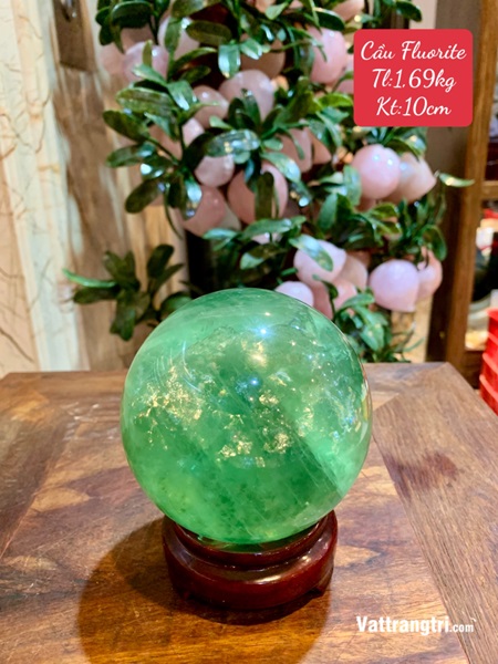Quả Cầu đá Fluorite xanh 14cm