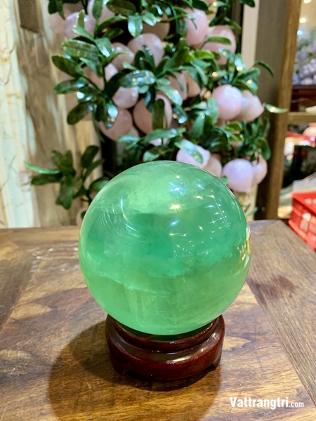 Quả Cầu đá Fluorite xanh 14cm