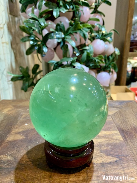Quả cầu đá fluorite xanh 10cm