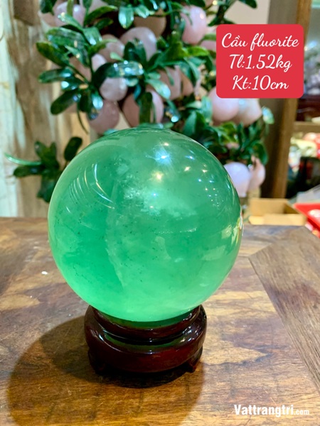 Quả cầu đá fluorite xanh 10cm