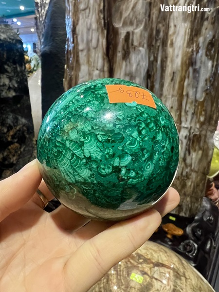 Quả Cầu Đá Khổng Tước - Đá Lông Công 7cm