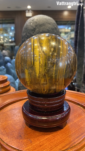 Quả Cầu đá mắt hổ 10cm