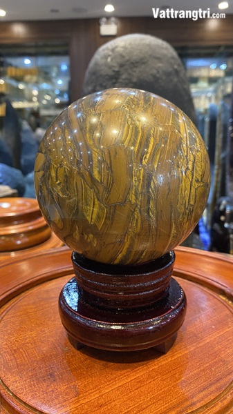 Quả Cầu đá mắt hổ 12cm